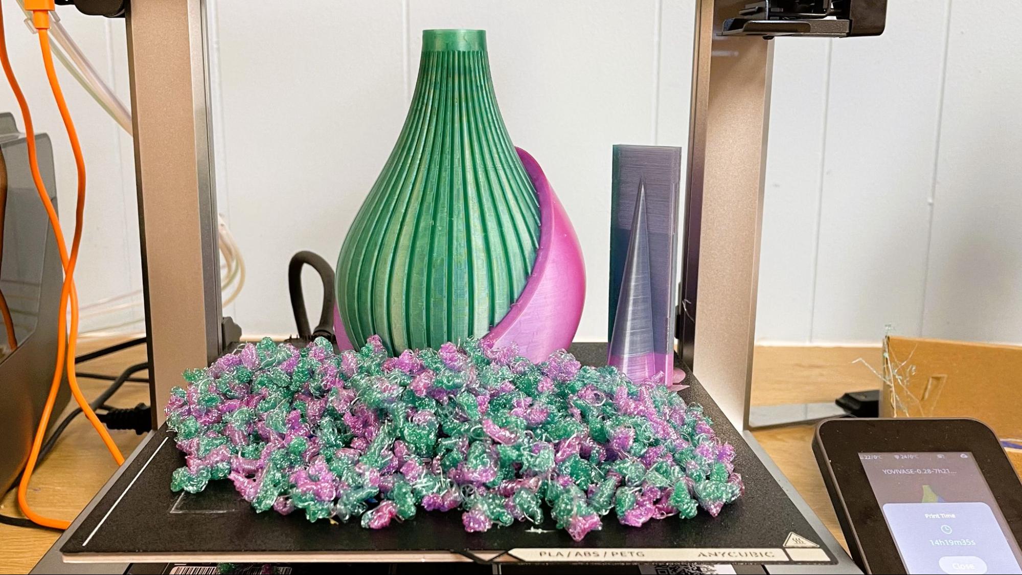 A PETG vase — smooth layers, no stringing