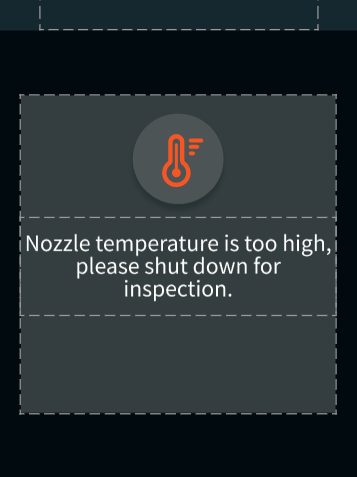 Экран ошибки: Nozzle temperature too high