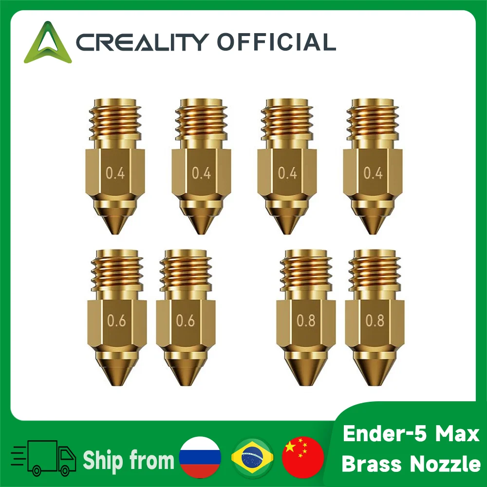 Набор латунных сопел Creality для Ender-5 Max, 8 шт (0.4/0.6/0.8мм)