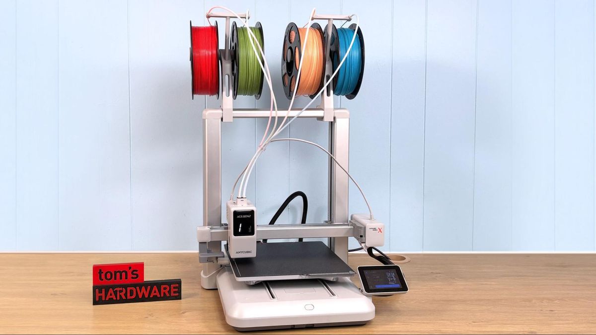 Anycubic Kobra X с четырьмя катушками филамента — итоговый вид