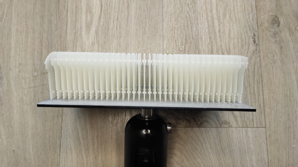 Тестовый отпечаток с разными настройками rest time перед экспозицией базовых слоёв