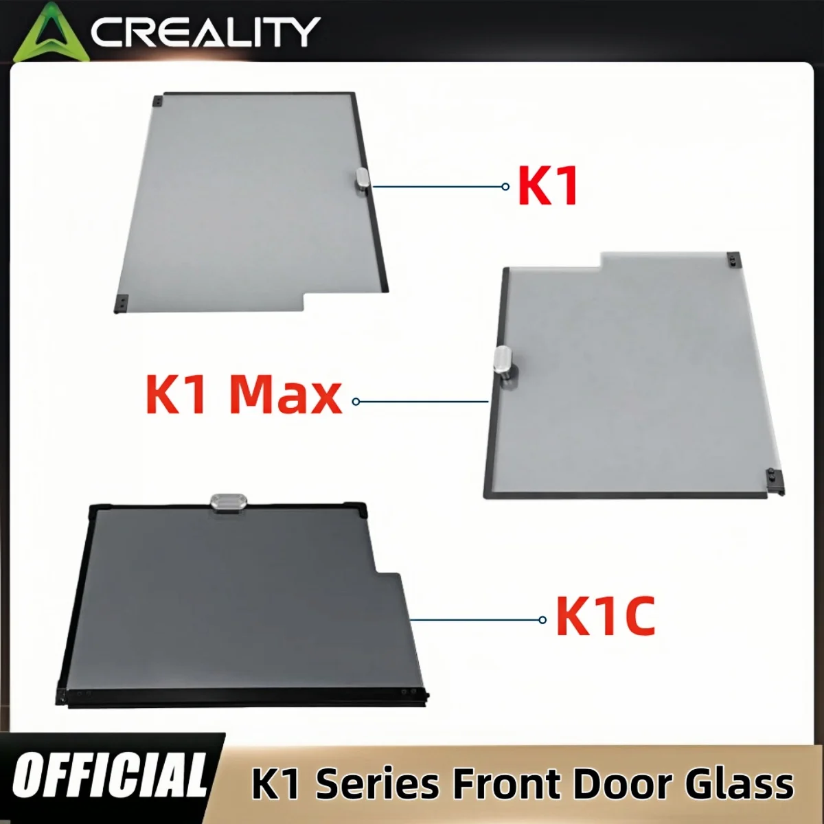 Стекло передней дверцы Creality K1 302×372×3мм 2