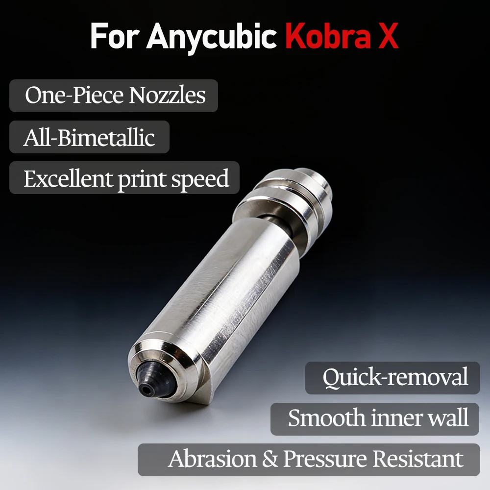 Сопло биметаллическое из закалённой стали для Anycubic Kobra X: быстросъёмное 2