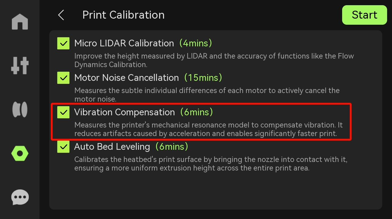 Vibration compensation screen — belt tension check
