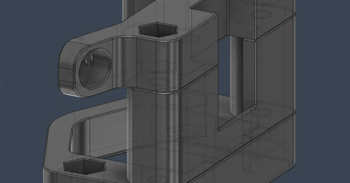 Printed mount for a Cartographer V4 scanning probe under a Q1 Pro toolhead