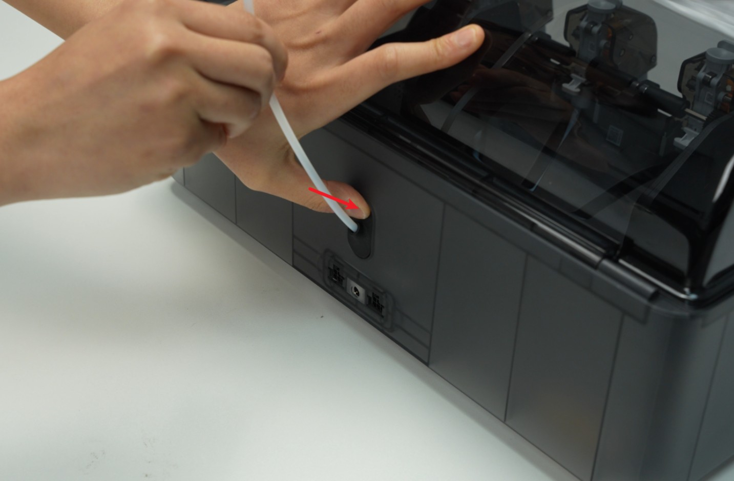 Отсоединение PTFE-трубки от AMS 2 Pro