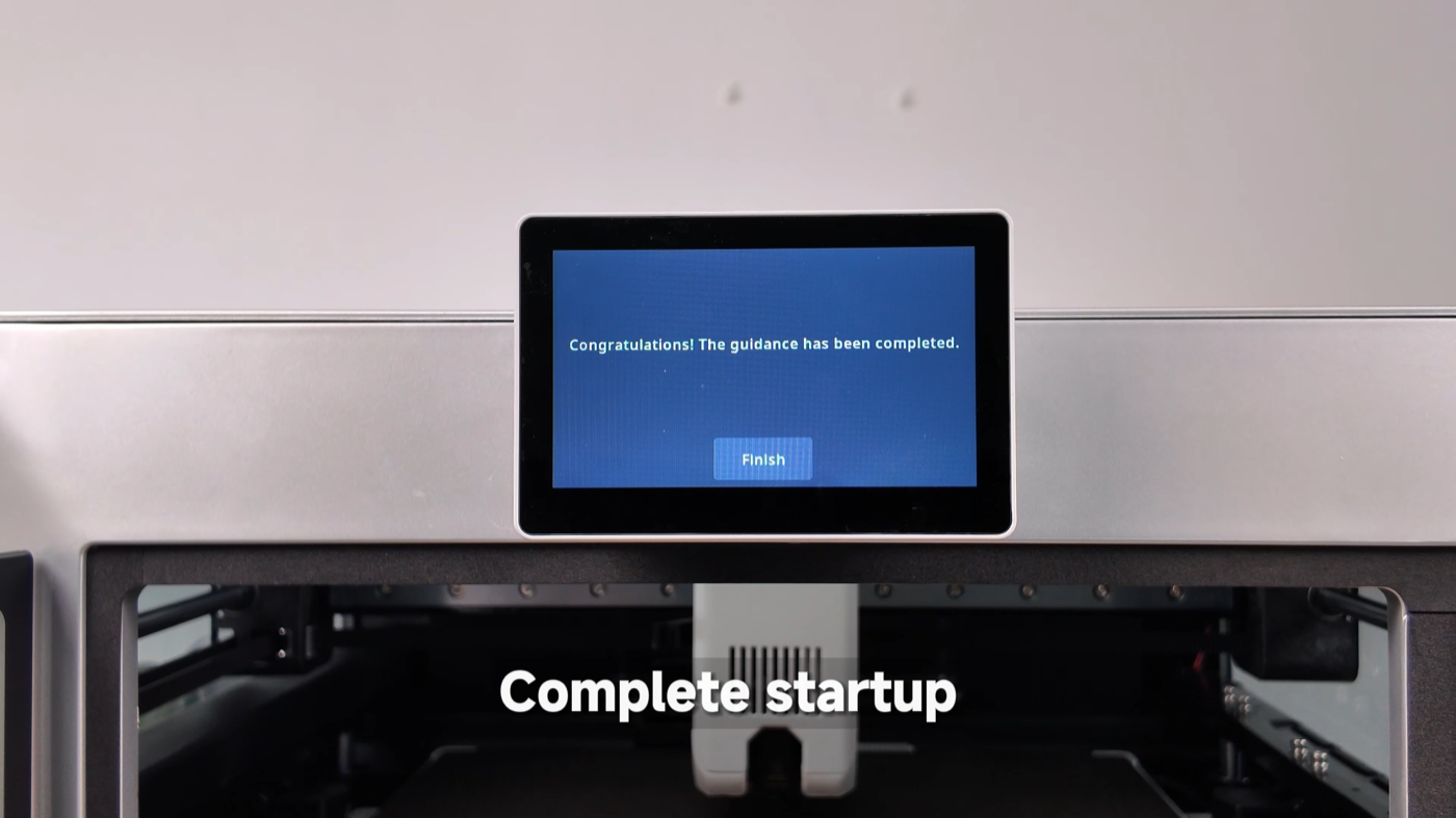 QIDI Q2 screen showing the first-time setup wizard completed