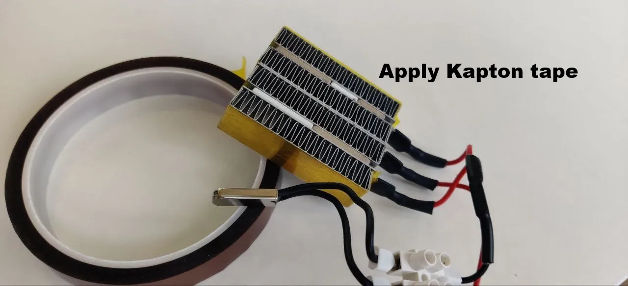 PTC-нагреватель камеры Creality K1C с термостойкой Kapton-лентой и кабелями подключения