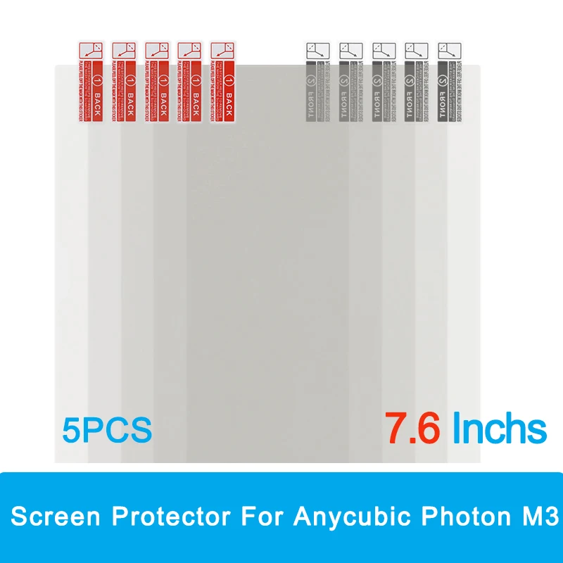 Защитная плёнка экрана 7.6" для Anycubic Photon M3: набор 5 шт