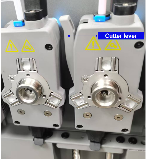 Filament cutter lever on a Flashforge Creator 5 toolhead