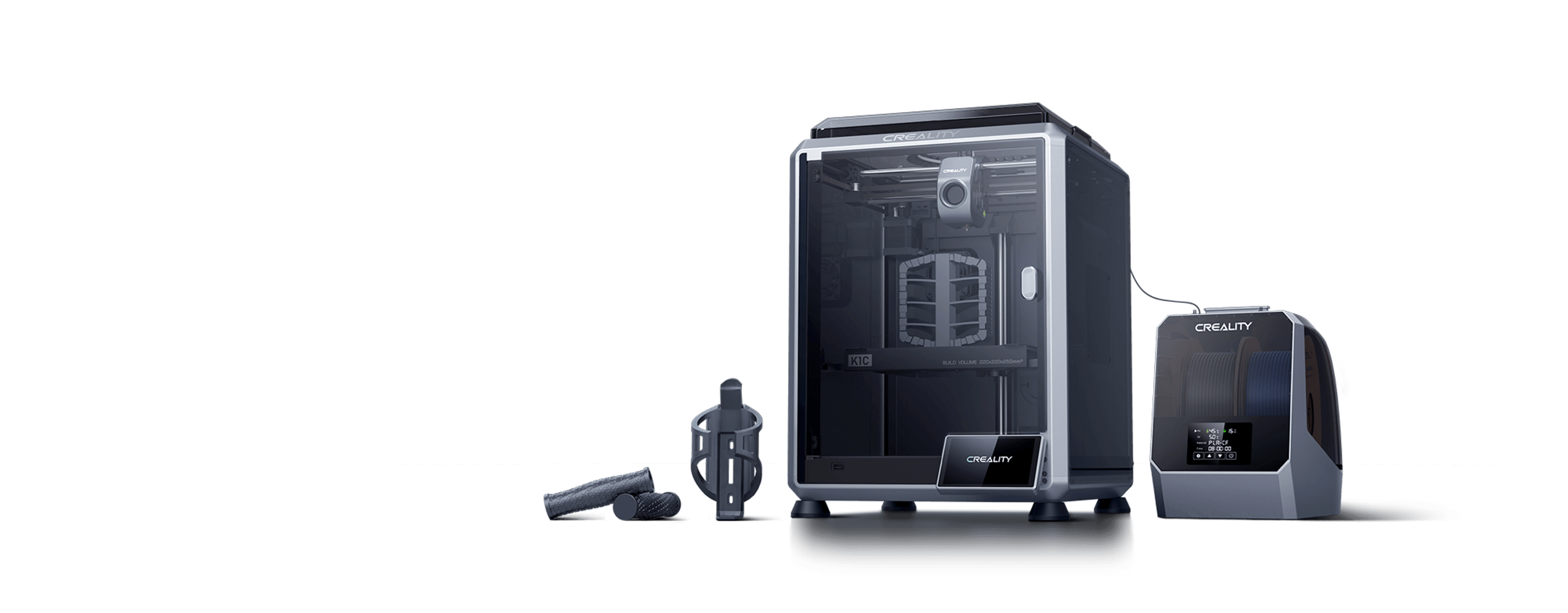 Creality K1C с напечатанной деталью и системой подачи CFS