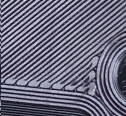 Слишком слабый прижим — линии с зазорами, плохая адгезия