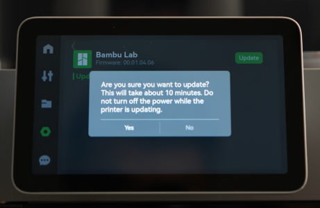 Подтверждение обновления прошивки