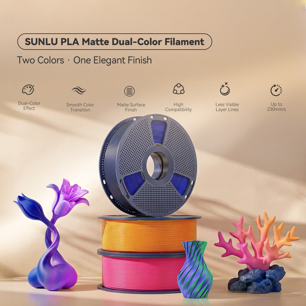 SUNLU Matte PLA Dual-Color — двухцветный матовый филамент 2