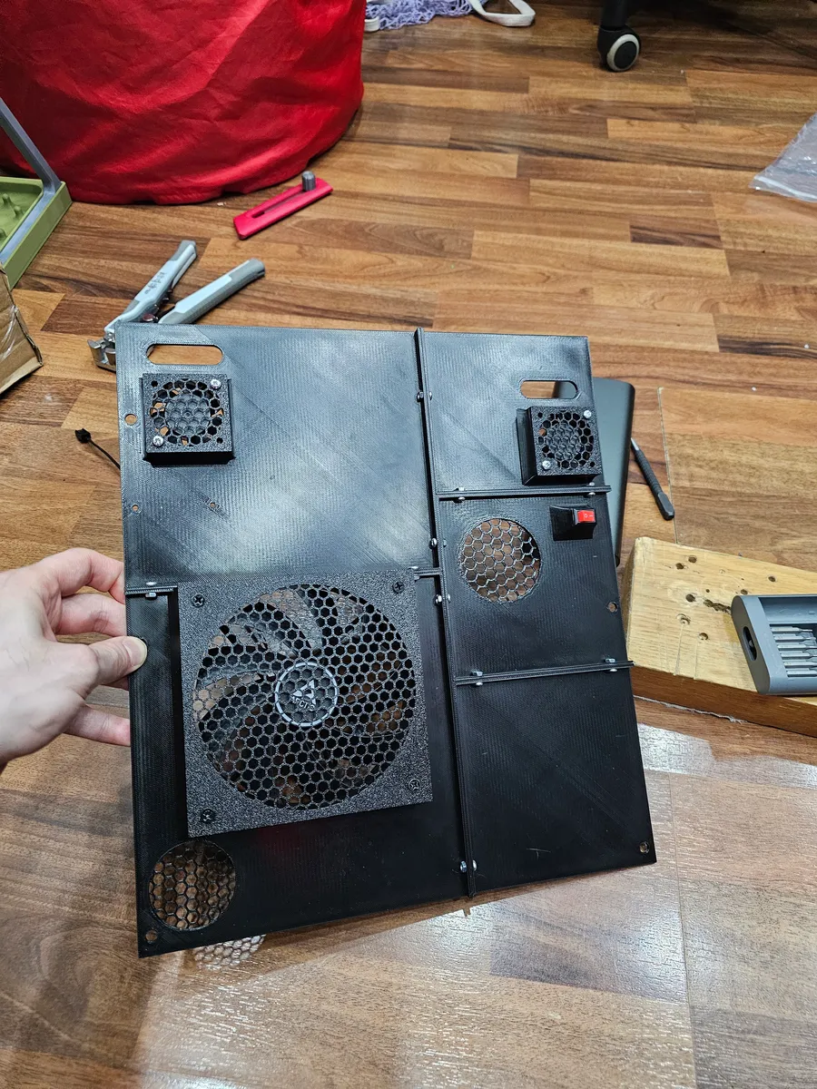 Quietmode панель — внутренняя компоновка вентиляторов 4010 и 120mm