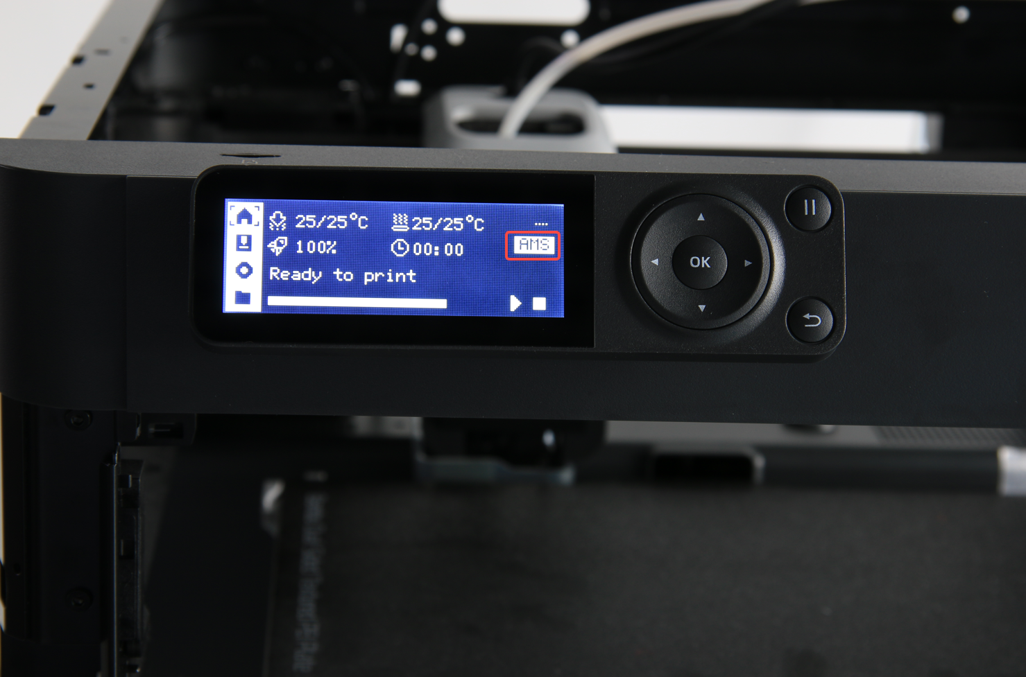 Checking AMS connection on P1P screen