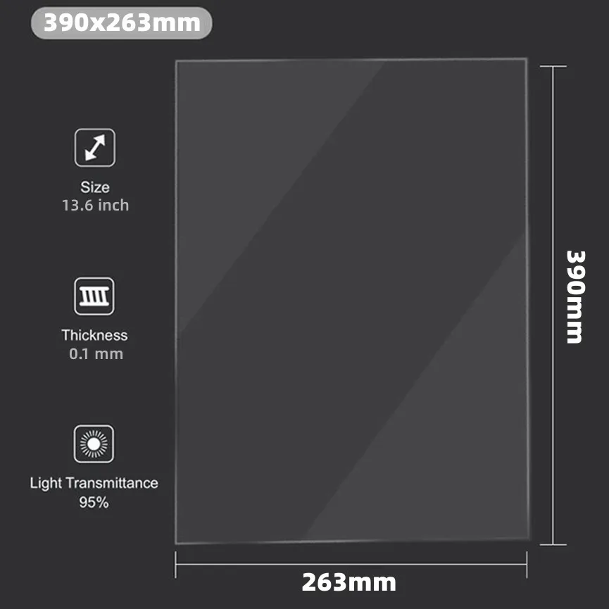 FEP-плёнка 13.6" 390×263 мм для Anycubic Photon M3 Max / M7 Max 2