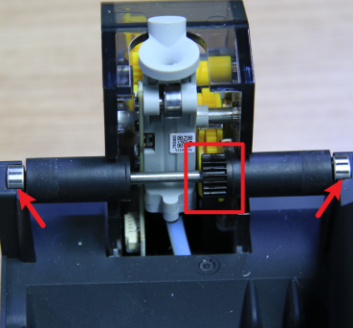 Active support shaft, полностью вставленный в раму AMS
