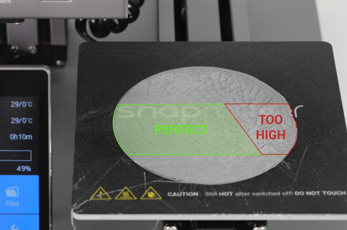 Идеальный vs слишком высокий Z-offset на Snapmaker
