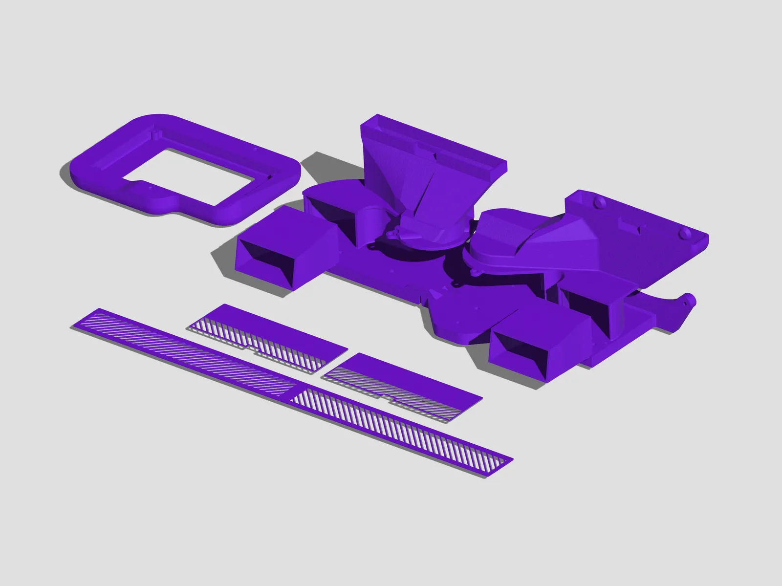 Printed blue parts for integrating Creality Space Pi Double into K2 Plus CFS